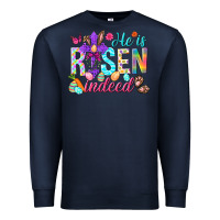 Navy He is risen indeed Happy Easter Day Premium Sweatshirt - HowdyJamesFarm