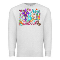 Oatmeal Heather He is risen indeed Happy Easter Day Premium Sweatshirt - HowdyJamesFarm