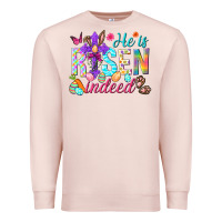 Pale Pink He is risen indeed Happy Easter Day Premium Sweatshirt - HowdyJamesFarm
