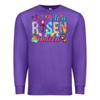 Purple He is risen indeed Happy Easter Day Premium Sweatshirt - HowdyJamesFarm