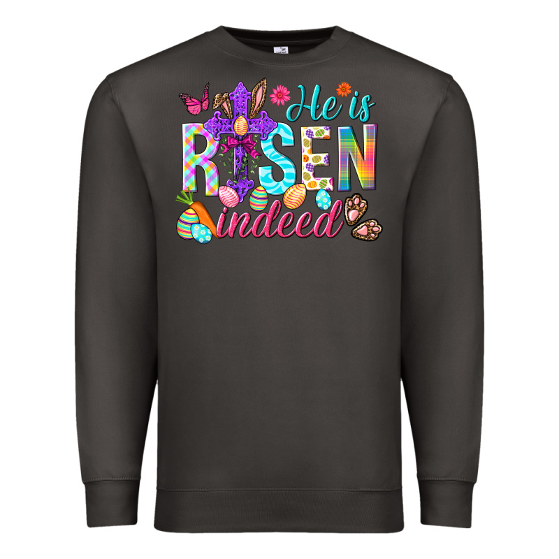 He Is Risen Indeed Happy Easter Day Premium Sweatshirt by HowdyJamesFarm | Teevron