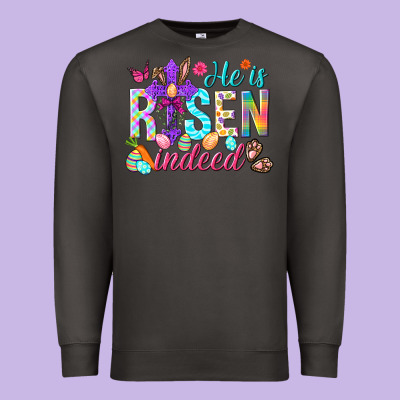 He Is Risen Indeed Happy Easter Day Premium Sweatshirt Designed By Howdyjamesfarm
