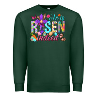 Sports Green He is risen indeed Happy Easter Day Premium Sweatshirt - HowdyJamesFarm