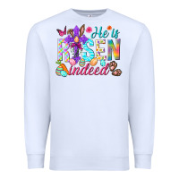 White He is risen indeed Happy Easter Day Premium Sweatshirt - HowdyJamesFarm