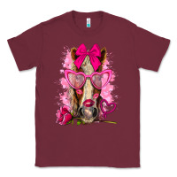 Burgundy valentines day horse with sunglasses Classic Tee - NancyCooperArtShop