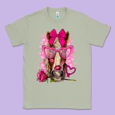 Valentines Day Horse With Sunglasses Classic Tee Designed By Nancycooperartshop