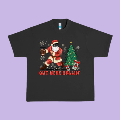 Out Here Ballin' Urban Heavy Tee Designed By Maliassmallbusiness