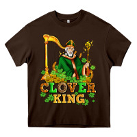 Chocolate Brown st patricks clover king  with shamrocks Heavy Core Tee - AdoDesignShop