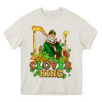 Cream st patricks clover king  with shamrocks Heavy Core Tee - AdoDesignShop