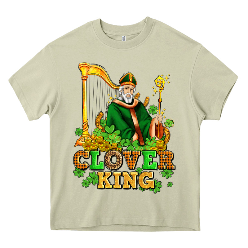 St Patricks Clover King  With Shamrocks Heavy Core Tee by AdoDesignShop | Teevron