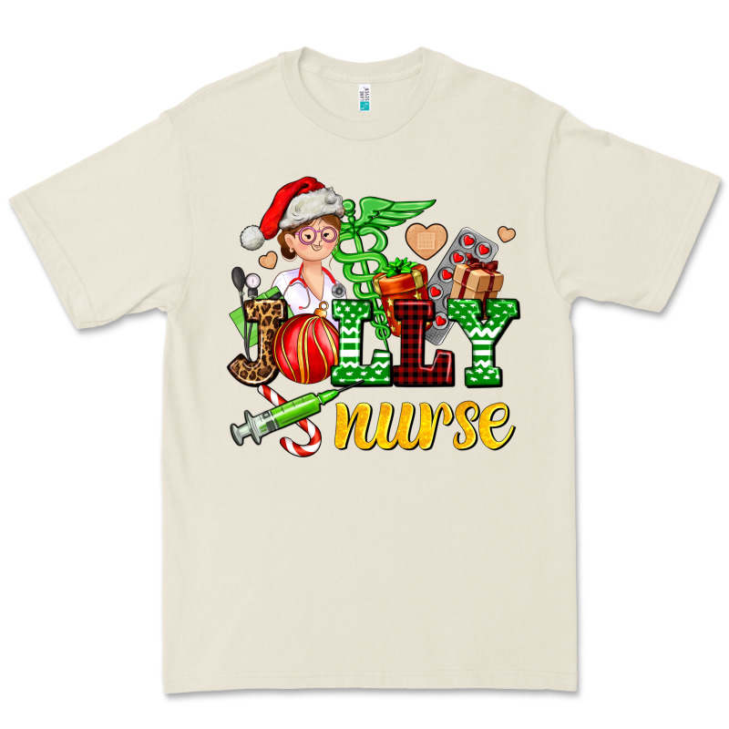Jolly Nurse With Christmas Element Premium Tee by AdoDesignShop | Teevron