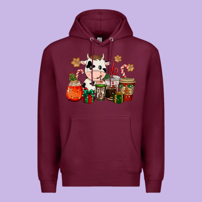 Cow Coffee Cups Christmas Premium Hoodie Designed By Cowgirlartshop