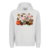 Dove Grey cow coffee cups christmas Premium Hoodie - CowGirlArtShop
