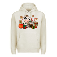 Oatmeal Heather cow coffee cups christmas Premium Hoodie - CowGirlArtShop