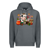 Rock cow coffee cups christmas Premium Hoodie - CowGirlArtShop