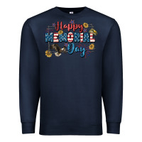 Navy Happy memorial day 4th of july Premium Sweatshirt - CowGirlArtShop