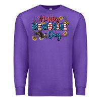 Purple Happy memorial day 4th of july Premium Sweatshirt - CowGirlArtShop