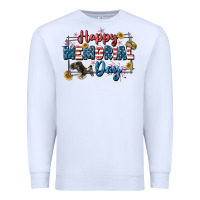White Happy memorial day 4th of july Premium Sweatshirt - CowGirlArtShop