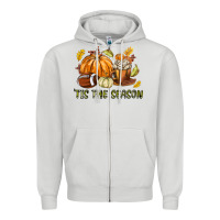 Dove Grey Tis The Season Fall Zipper Hoodie - texasbilliewilder