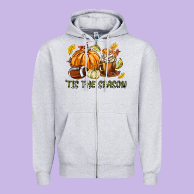 Tis The Season Fall Zipper Hoodie Designed By Texasbilliewilder