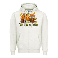Oatmeal Heather Tis The Season Fall Zipper Hoodie - texasbilliewilder