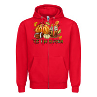 Red Tis The Season Fall Zipper Hoodie - texasbilliewilder