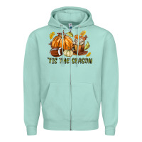 Seafoam Tis The Season Fall Zipper Hoodie - texasbilliewilder