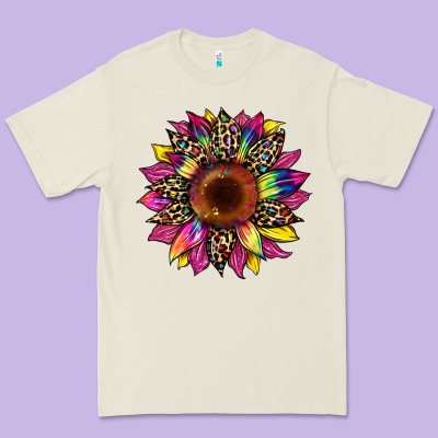 Tie Dye Leopard Sunflower Premium Tee Designed By Artiststas
