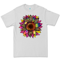 Dove Grey tie dye leopard sunflower Premium Tee - Artiststas