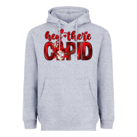 Heather Grey Hey there Cupid Valentine's Day Heavyweight Hoodie - HowdyJamesFarm
