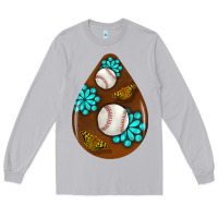 Moon Dust baseball and western roses teardrop  1 Long Sleeve Tee - BundleAndBundleShop