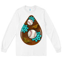 White baseball and western roses teardrop  1 Long Sleeve Tee - BundleAndBundleShop