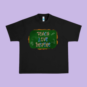 Teach Love Inspire Chalkboard Urban Heavy Tee Designed By Adodesignshop