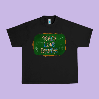 Teach Love Inspire Chalkboard Urban Heavy Tee Designed By Adodesignshop
