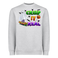Heather Grey creep it real Heavyweight Sweatshirt - BundleAndBundleShop