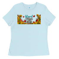 Baby Blue blessed teacher libbey glass Ladies Tee - BundleAndBundleShop