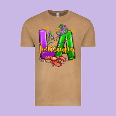Louisiana Mardi Gras Vintage Tee Designed By Maliassmallbusiness