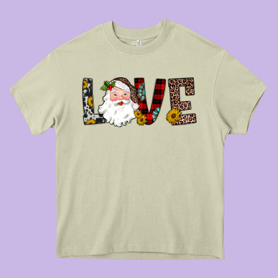 Love Santa Heavy Core Tee Designed By Jahusdesignshop