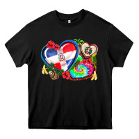 Black western leopard  dominican republic  hearts Heavy Core Tee - AdoDesignShop