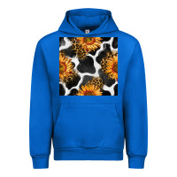 Cobalt cowhide leopard sunflower seamless pattern Urban Hoodie - BundleAndBundleShop