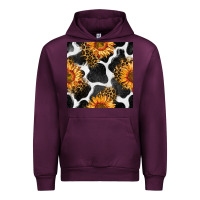 Mauve Wine cowhide leopard sunflower seamless pattern Urban Hoodie - BundleAndBundleShop