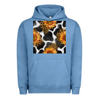 Pigment Pebble Blue cowhide leopard sunflower seamless pattern Urban Hoodie - BundleAndBundleShop