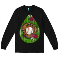 Black baseball and western roses teardrop  4 Long Sleeve Tee - BundleAndBundleShop