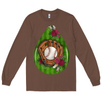 Chestnut baseball and western roses teardrop  4 Long Sleeve Tee - BundleAndBundleShop