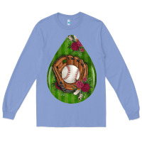 Colony Blue baseball and western roses teardrop  4 Long Sleeve Tee - BundleAndBundleShop