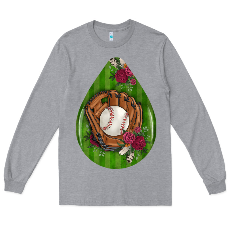 Baseball And Western Roses Teardrop  4 Long Sleeve Tee by BundleAndBundleShop | Teevron