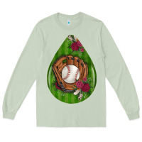 Matcha baseball and western roses teardrop  4 Long Sleeve Tee - BundleAndBundleShop