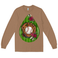 Toasted Coconut baseball and western roses teardrop  4 Long Sleeve Tee - BundleAndBundleShop