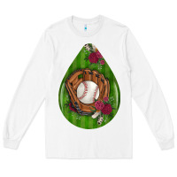 White baseball and western roses teardrop  4 Long Sleeve Tee - BundleAndBundleShop
