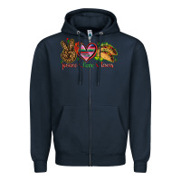 Navy Peace love tacos Zipper Hoodie - NancyCooperArtShop